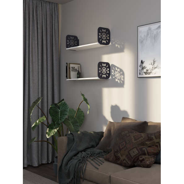 Полка навесная 22х70х22 см из ЛДСП Антрацит - Белая